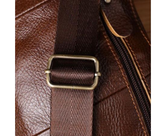 Купить Мужская сумка через плечо из гладкой натуральной кожи Vintage 22965 Коричневый, фото , изображение 12, характеристики, отзывы