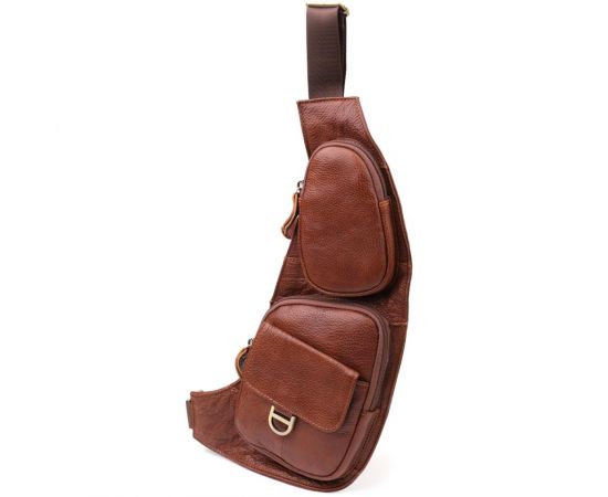 Купить Мужская сумка через плечо из зернистой натуральной кожи Vintage 22966 Коричневый, фото , характеристики, отзывы