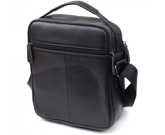 Придбати Вертикальная мужская сумка из натуральной кожи Vintage 22967 Черный, image , зображення 2, характеристики, відгуки