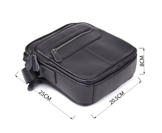 Придбати Вертикальная мужская сумка из натуральной кожи Vintage 22967 Черный, image , зображення 3, характеристики, відгуки