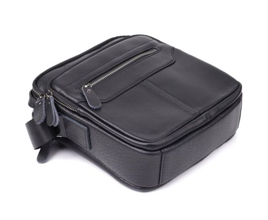 Придбати Вертикальная мужская сумка из натуральной кожи Vintage 22967 Черный, image , зображення 5, характеристики, відгуки