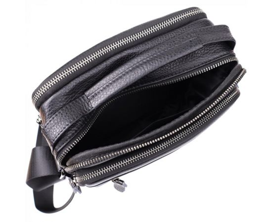 Придбати Вертикальная мужская сумка из натуральной кожи Vintage 22967 Черный, image , зображення 7, характеристики, відгуки