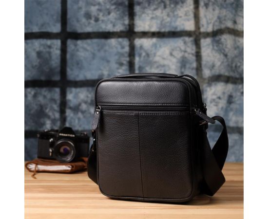 Придбати Вертикальная мужская сумка из натуральной кожи Vintage 22967 Черный, image , зображення 10, характеристики, відгуки