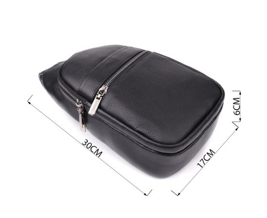 Купить Мужская сумка через плечо из натуральной кожи Vintage 23018 Черный, фото , изображение 3, характеристики, отзывы