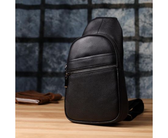 Купить Мужская сумка через плечо из натуральной кожи Vintage 23018 Черный, фото , изображение 9, характеристики, отзывы
