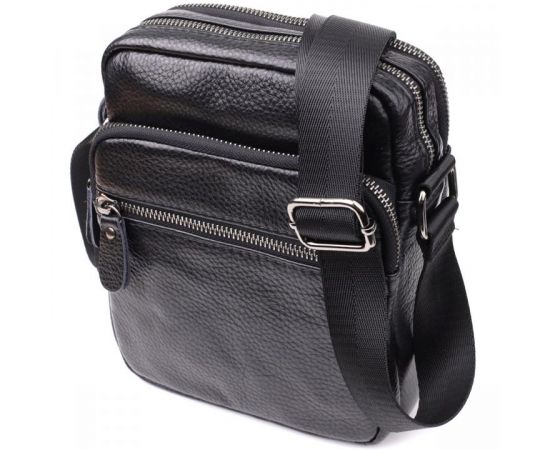 Купить Мужская сумка на плечо из натуральной кожи Vintage 23020 Черный, фото , характеристики, отзывы