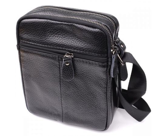 Купить Мужская сумка на плечо из натуральной кожи Vintage 23020 Черный, фото , изображение 2, характеристики, отзывы