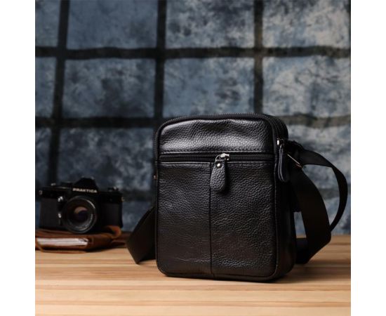 Купить Мужская сумка на плечо из натуральной кожи Vintage 23020 Черный, фото , изображение 10, характеристики, отзывы