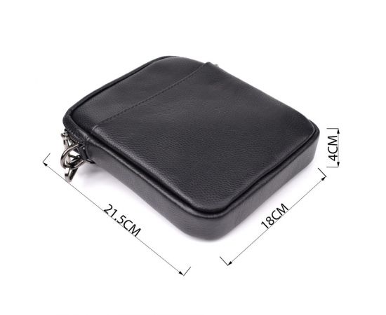 Купить Компактная мужская сумка на плечо из натуральной кожи Vintage 23021 Черный, фото , изображение 3, характеристики, отзывы