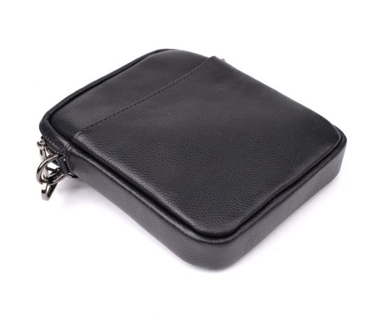 Купить Компактная мужская сумка на плечо из натуральной кожи Vintage 23021 Черный, фото , изображение 5, характеристики, отзывы