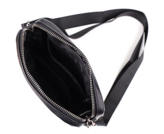 Купить Компактная мужская сумка на плечо из натуральной кожи Vintage 23021 Черный, фото , изображение 6, характеристики, отзывы