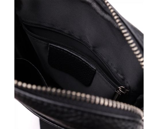 Купить Компактная мужская сумка на плечо из натуральной кожи Vintage 23021 Черный, фото , изображение 7, характеристики, отзывы