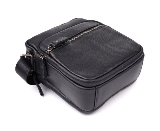 Придбати Вместительная мужская сумка на плечо из натуральной кожи Vintage 23022 Черный, image , зображення 5, характеристики, відгуки