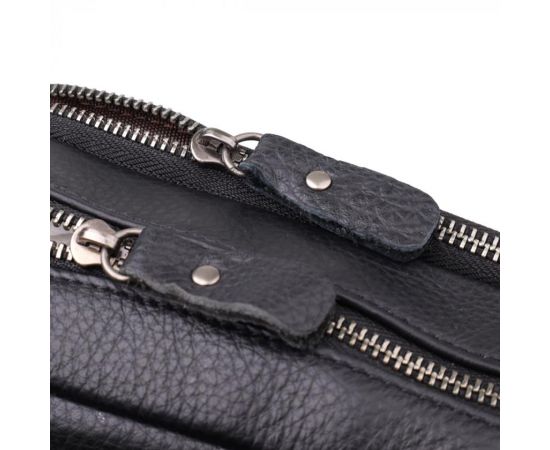 Придбати Вместительная мужская сумка на плечо из натуральной кожи Vintage 23022 Черный, image , зображення 6, характеристики, відгуки