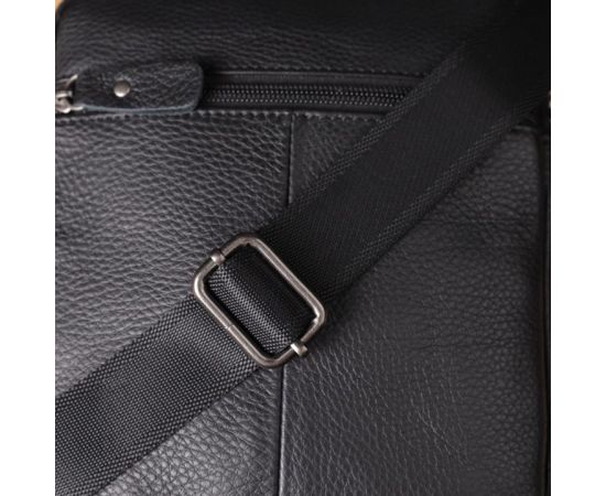 Придбати Вместительная мужская сумка на плечо из натуральной кожи Vintage 23022 Черный, image , зображення 10, характеристики, відгуки