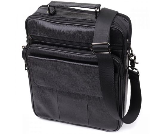 Купить Вместительная мужская сумка с ручкой для переноса в руке из натуральной кожи Vintage 23023 Черный, фото , характеристики, отзывы