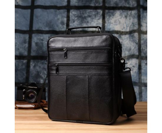 Купить Вместительная мужская сумка с ручкой для переноса в руке из натуральной кожи Vintage 23023 Черный, фото , изображение 11, характеристики, отзывы
