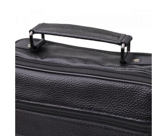 Купить Вместительная мужская сумка с ручкой для переноса в руке из натуральной кожи Vintage 23023 Черный, фото , изображение 5, характеристики, отзывы