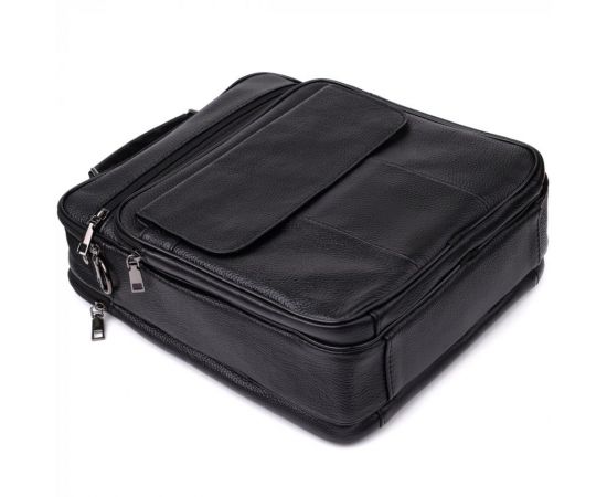 Купить Вместительная мужская сумка с ручкой для переноса в руке из натуральной кожи Vintage 23023 Черный, фото , изображение 6, характеристики, отзывы