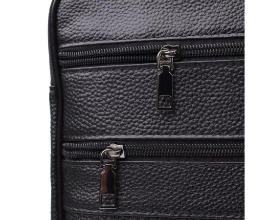 Купить Вместительная мужская сумка с ручкой для переноса в руке из натуральной кожи Vintage 23023 Черный, фото , изображение 7, характеристики, отзывы