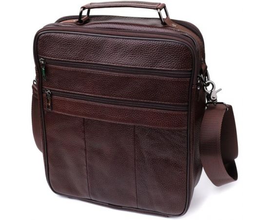 Купить Мужская сумка с ручкой для переноса в руке из натуральной кожи Vintage 23024 Коричневый, фото , изображение 2, характеристики, отзывы