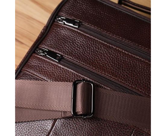 Купить Мужская сумка с ручкой для переноса в руке из натуральной кожи Vintage 23024 Коричневый, фото , изображение 13, характеристики, отзывы