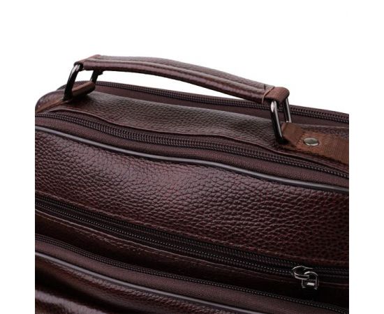 Купить Мужская сумка с ручкой для переноса в руке из натуральной кожи Vintage 23024 Коричневый, фото , изображение 9, характеристики, отзывы