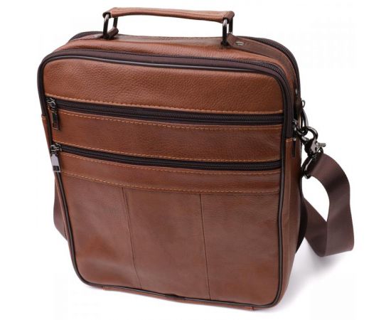Купить Мужская сумка с ручкой для переноса в руке из натуральной кожи Vintage 23025 Светло-коричневый, фото , изображение 2, характеристики, отзывы