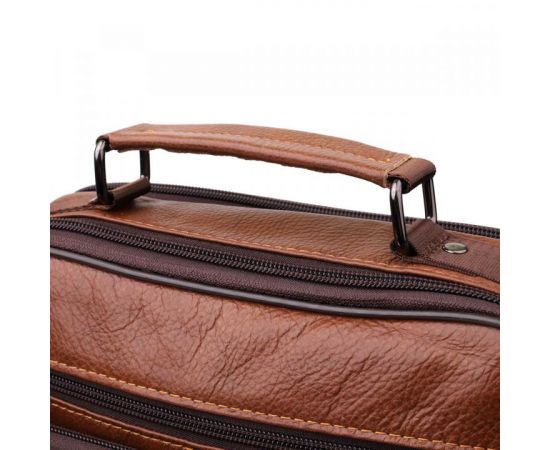 Купить Мужская сумка с ручкой для переноса в руке из натуральной кожи Vintage 23025 Светло-коричневый, фото , изображение 6, характеристики, отзывы