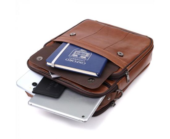 Купить Мужская сумка с ручкой для переноса в руке из натуральной кожи Vintage 23025 Светло-коричневый, фото , изображение 9, характеристики, отзывы