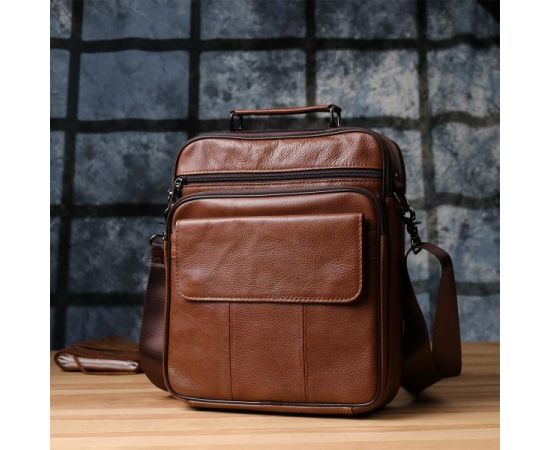 Купить Мужская сумка с ручкой для переноса в руке из натуральной кожи Vintage 23025 Светло-коричневый, фото , изображение 10, характеристики, отзывы