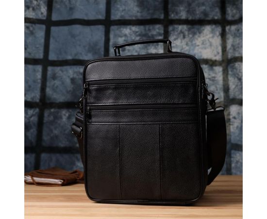 Купить Мужская сумка с ручкой для переноса в руке из натуральной кожи Vintage 23026 Черный, фото , изображение 11, характеристики, отзывы