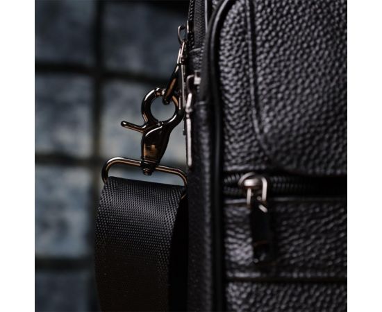 Купить Мужская сумка с ручкой для переноса в руке из натуральной кожи Vintage 23026 Черный, фото , изображение 12, характеристики, отзывы