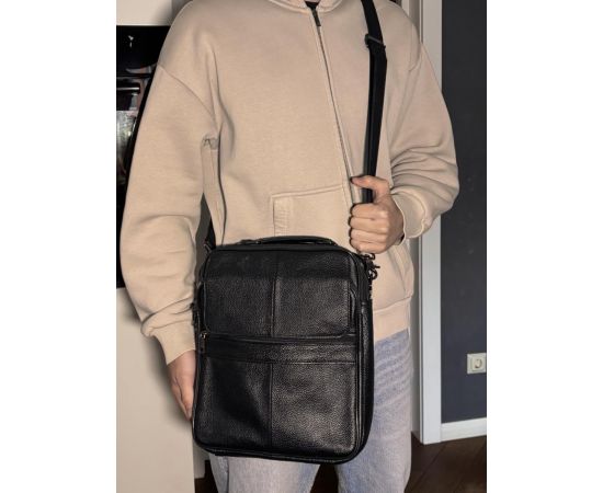 Купить Мужская сумка с ручкой для переноса в руке из натуральной кожи Vintage 23026 Черный, фото , изображение 13, характеристики, отзывы