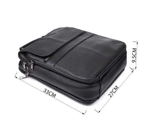 Купить Мужская сумка с ручкой для переноса в руке из натуральной кожи Vintage 23026 Черный, фото , изображение 3, характеристики, отзывы