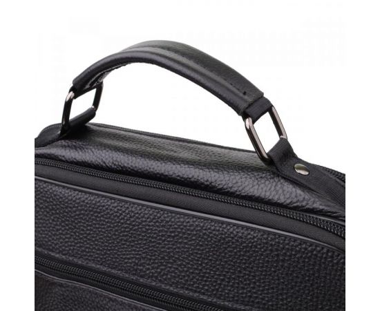 Купить Мужская сумка с ручкой для переноса в руке из натуральной кожи Vintage 23026 Черный, фото , изображение 5, характеристики, отзывы
