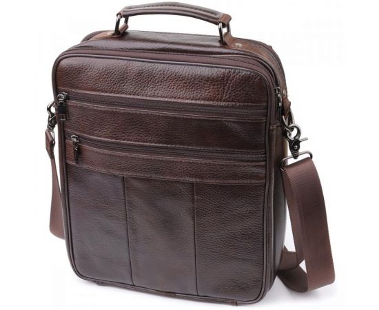 Придбати Деловая мужская сумка из натуральной кожи Vintage 23027 Коричневый, image , зображення 2, характеристики, відгуки