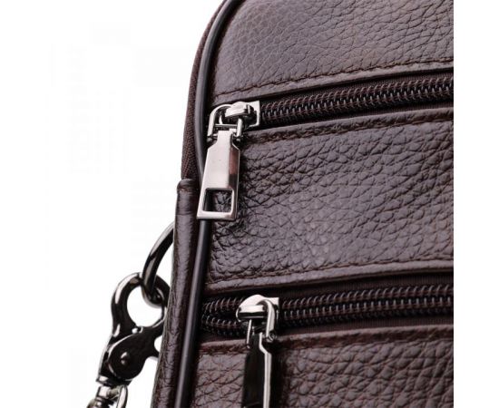 Придбати Деловая мужская сумка из натуральной кожи Vintage 23027 Коричневый, image , зображення 6, характеристики, відгуки