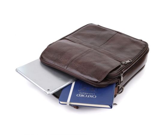 Придбати Деловая мужская сумка из натуральной кожи Vintage 23027 Коричневый, image , зображення 8, характеристики, відгуки