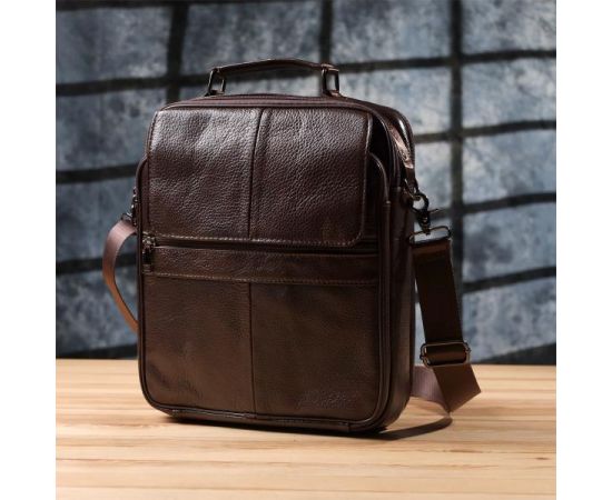 Придбати Деловая мужская сумка из натуральной кожи Vintage 23027 Коричневый, image , зображення 9, характеристики, відгуки
