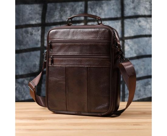 Придбати Деловая мужская сумка из натуральной кожи Vintage 23027 Коричневый, image , зображення 10, характеристики, відгуки
