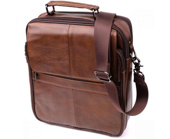 Купить Сумка для мужчин с ручкой для переноса в руке из натуральной кожи Vintage 23028 Коричневый, фото , характеристики, отзывы