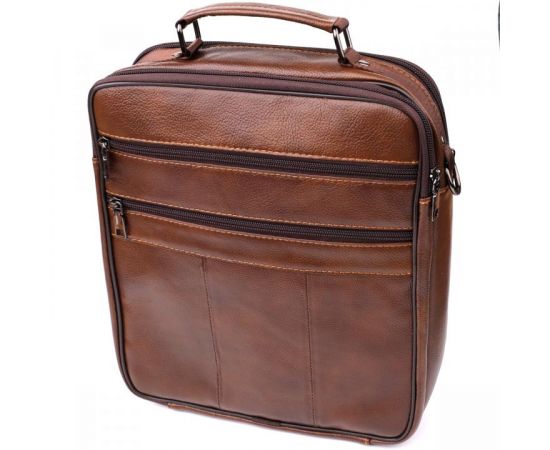 Купить Сумка для мужчин с ручкой для переноса в руке из натуральной кожи Vintage 23028 Коричневый, фото , изображение 2, характеристики, отзывы