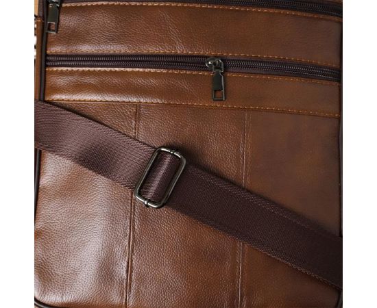 Купить Сумка для мужчин с ручкой для переноса в руке из натуральной кожи Vintage 23028 Коричневый, фото , изображение 11, характеристики, отзывы