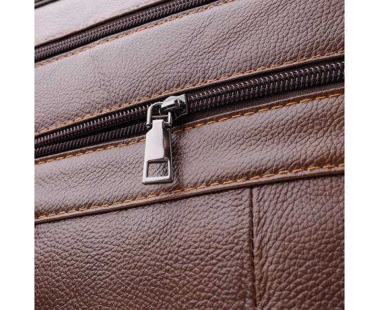 Купить Сумка для мужчин с ручкой для переноса в руке из натуральной кожи Vintage 23028 Коричневый, фото , изображение 7, характеристики, отзывы