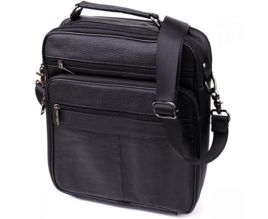 Придбати Сумка мужская с ручкой для переноса в руке из натуральной кожи Vintage 23029 Черный, image , характеристики, відгуки