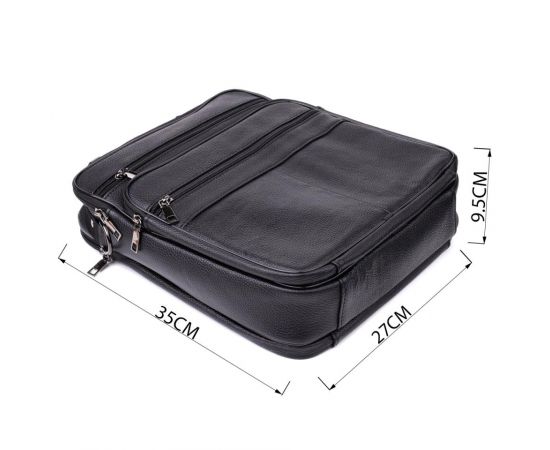 Придбати Сумка мужская с ручкой для переноса в руке из натуральной кожи Vintage 23029 Черный, image , зображення 3, характеристики, відгуки