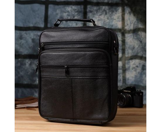 Придбати Сумка мужская с ручкой для переноса в руке из натуральной кожи Vintage 23029 Черный, image , зображення 9, характеристики, відгуки