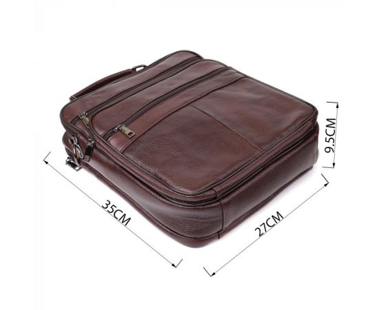 Купить Сумка мужская с ручкой для переноса в руке из натуральной кожи Vintage 23030 Коричневый, фото , изображение 3, характеристики, отзывы