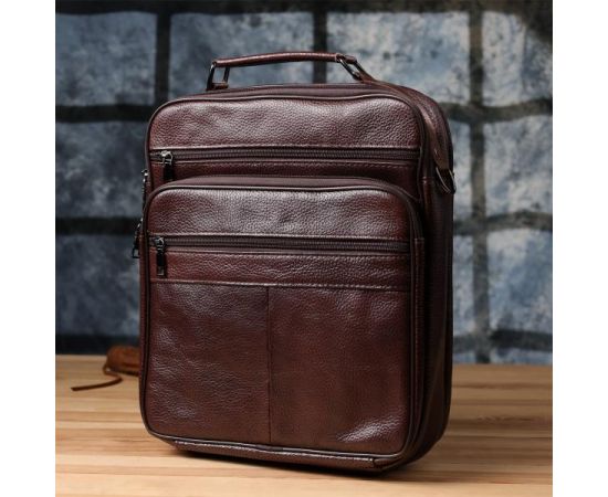 Купить Сумка мужская с ручкой для переноса в руке из натуральной кожи Vintage 23030 Коричневый, фото , изображение 9, характеристики, отзывы
